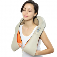 Ролликовый массажер для шеи и плеч с ИК-прогревом "Massage of neck kneading"